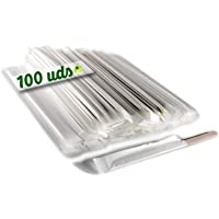 100 Paletinas de café de Madera envueltos Individualmente en Papel. Palitos de café Desechables- Palitos removedores de…